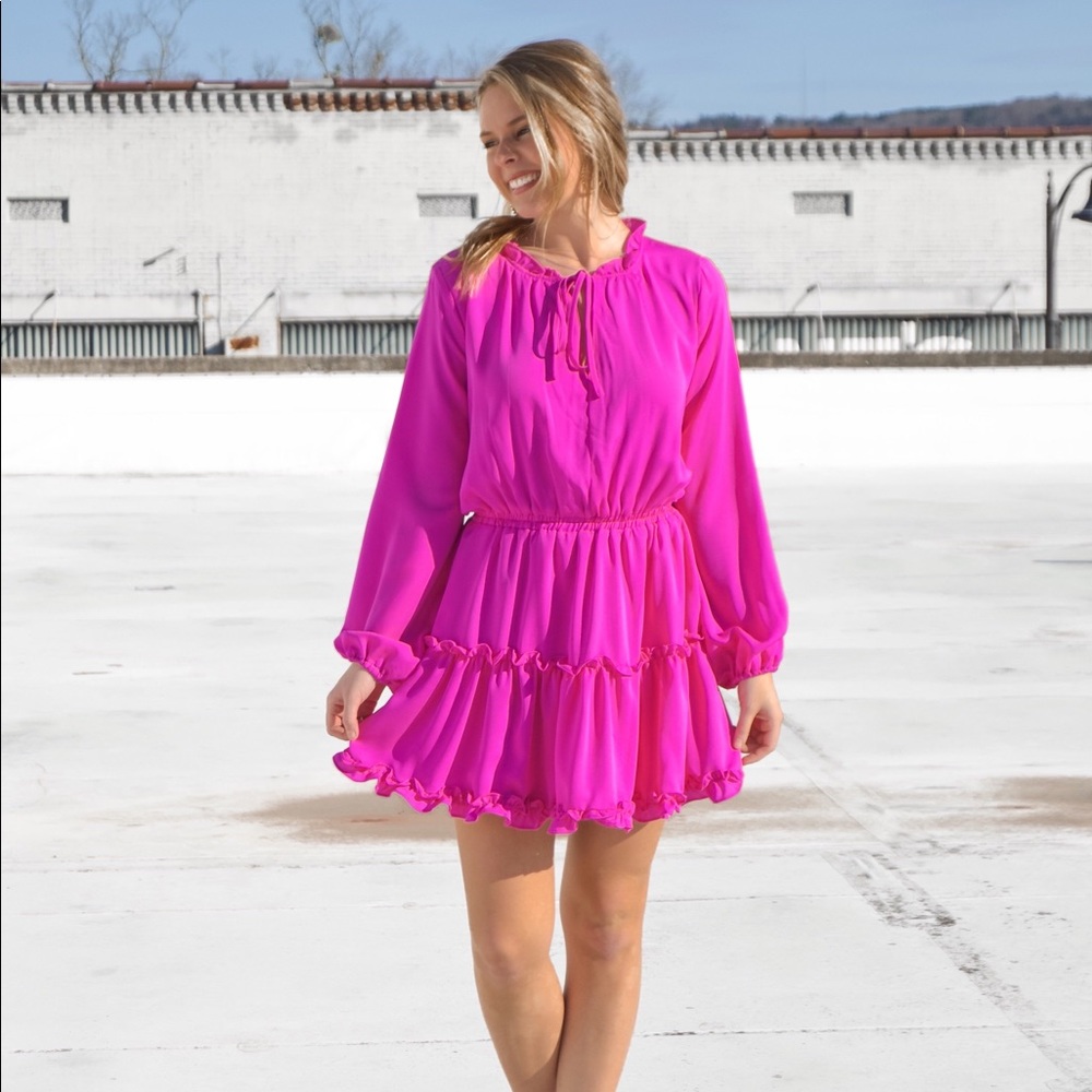 Hot pink boutique dress